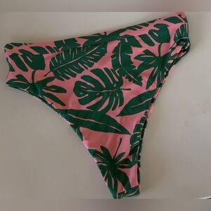 NEW‼️ summer pink and green leaf bikini bottom